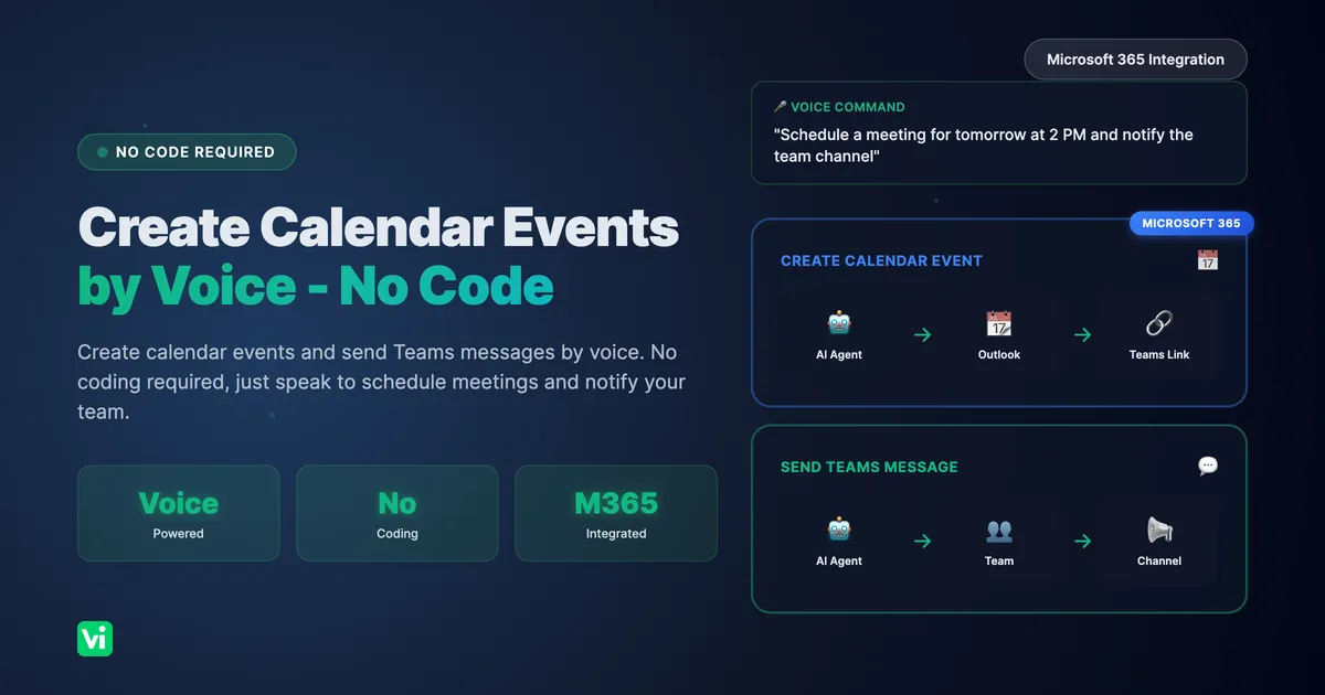 Create Calendar Events & Send Teams Messages by Voice - No Code Required